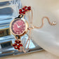 Rhinestone Decorated Minimalist Bracelet Watch
