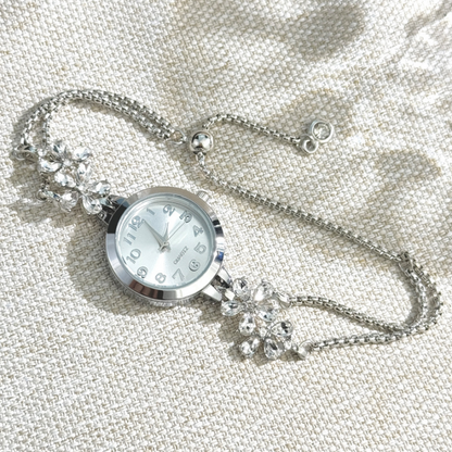 Rhinestone Decorated Minimalist Bracelet Watch