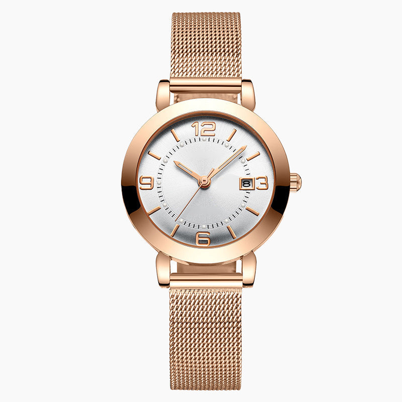 Women's Fashion Mesh Strap Luminous Waterproof Watch