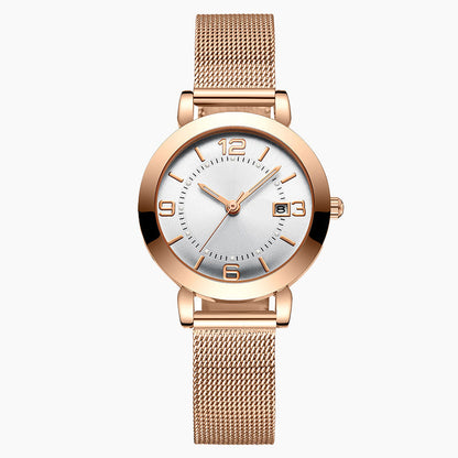 Women's Fashion Mesh Strap Luminous Waterproof Watch