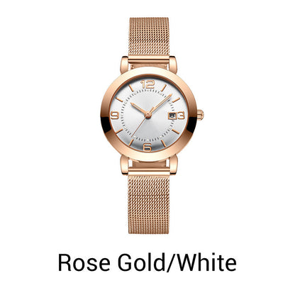 Women's Fashion Mesh Strap Luminous Waterproof Watch