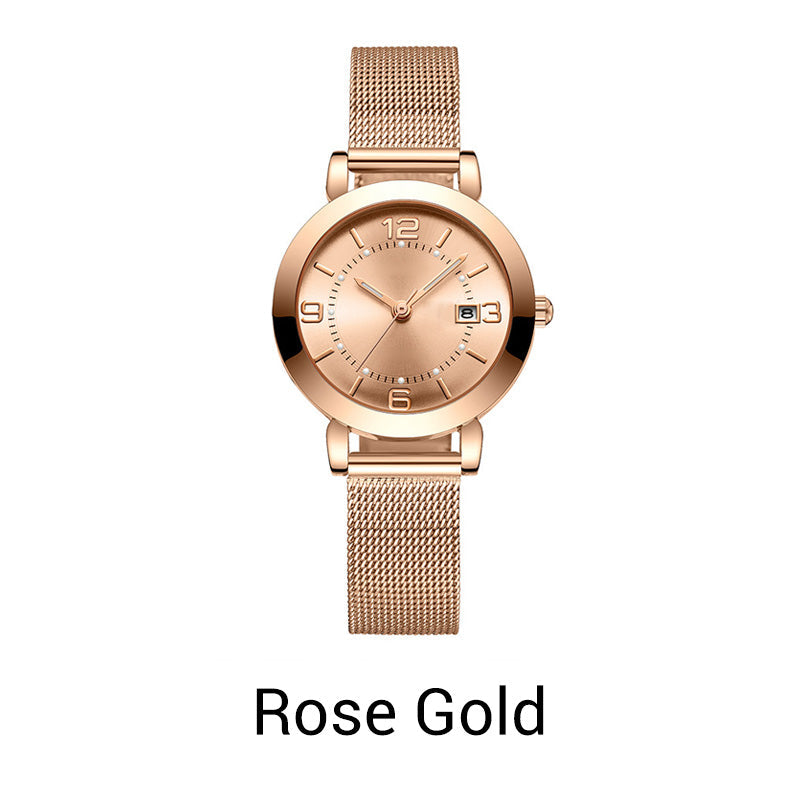 Women's Fashion Mesh Strap Luminous Waterproof Watch