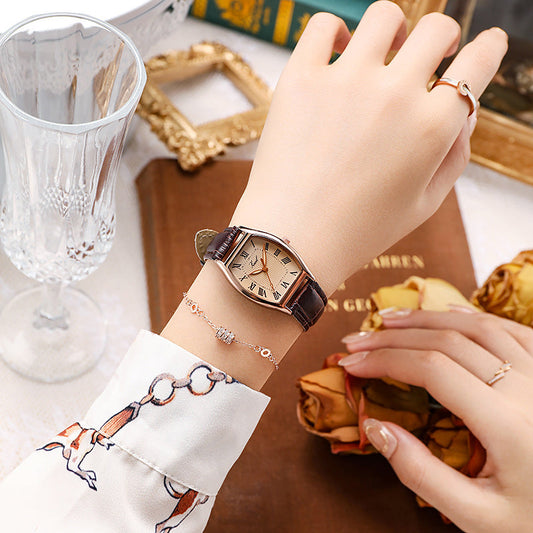 Women's Retro Barrel-Shaped Watch