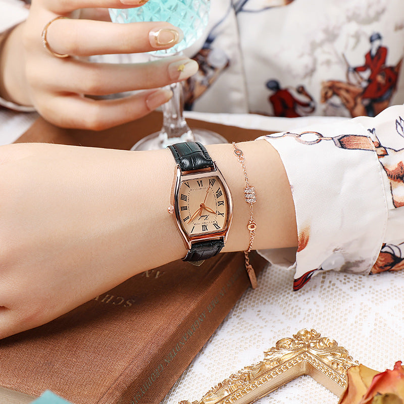 Women's Retro Barrel-Shaped Watch