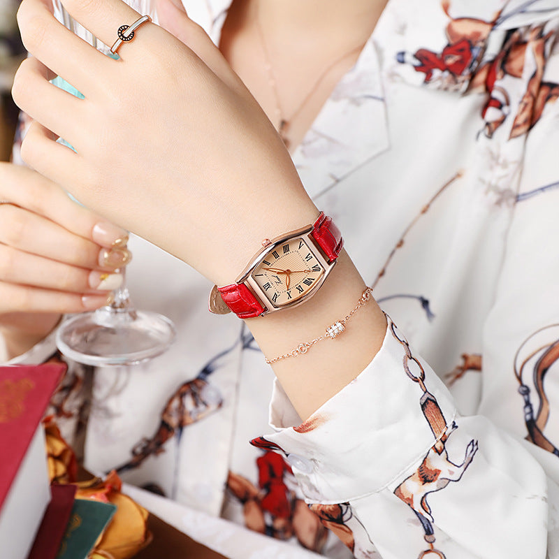 Women's Retro Barrel-Shaped Watch