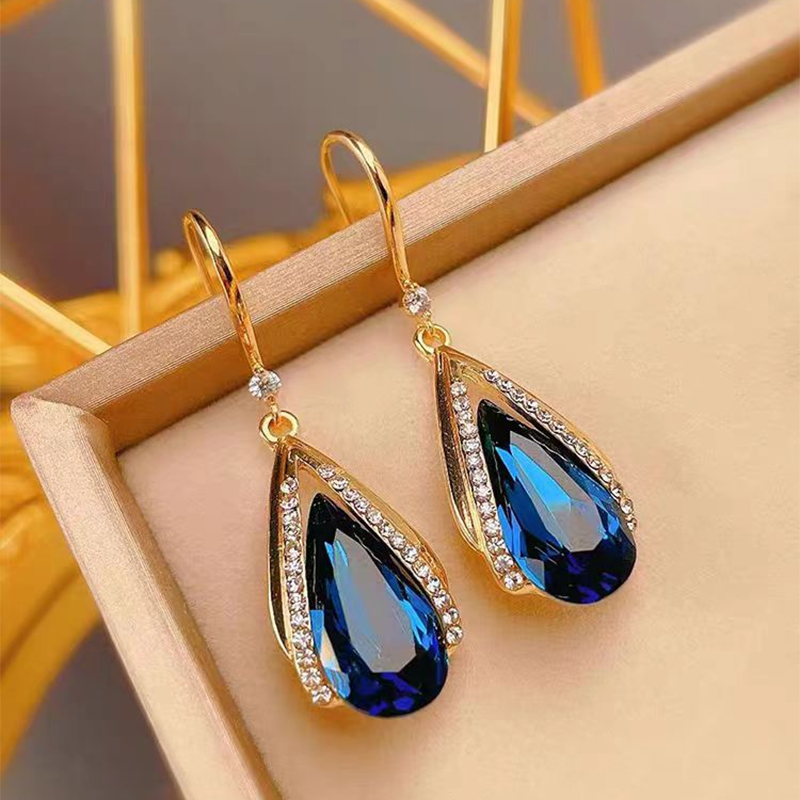 Classic Blue Drops Earrings for Women