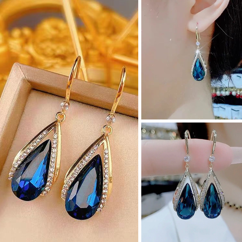 Classic Blue Drops Earrings for Women