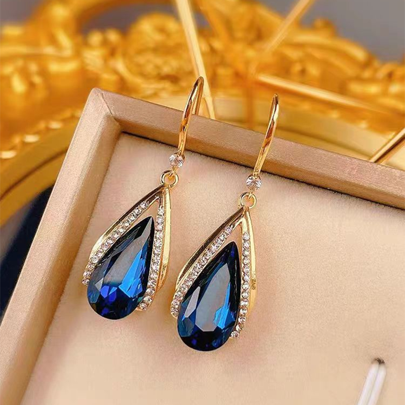 Classic Blue Drops Earrings for Women