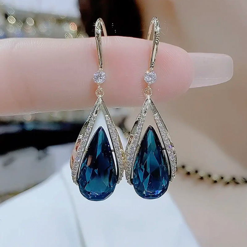 Classic Blue Drops Earrings for Women