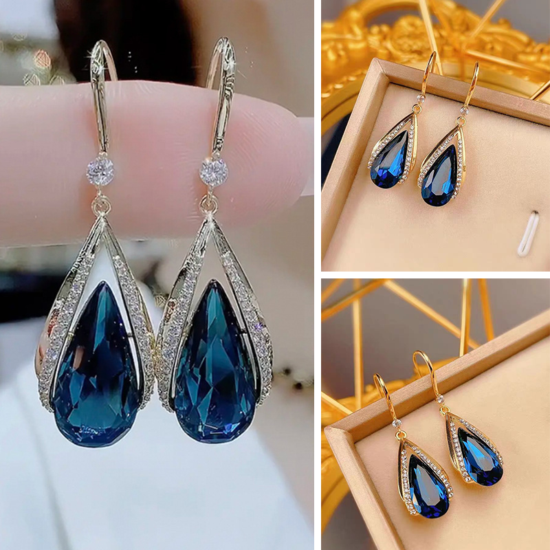 Classic Blue Drops Earrings for Women