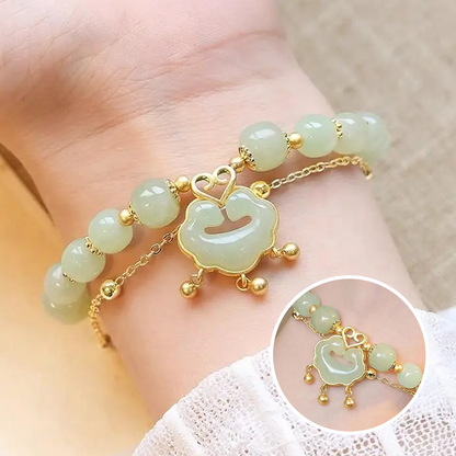 Adjustable Beaded Bracelet with Pendant