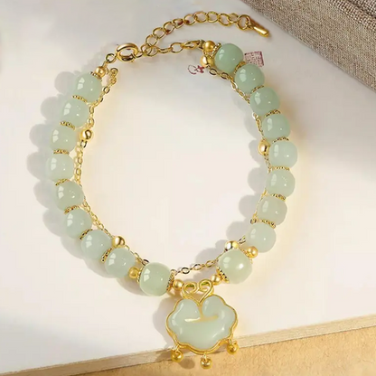 Adjustable Beaded Bracelet with Pendant
