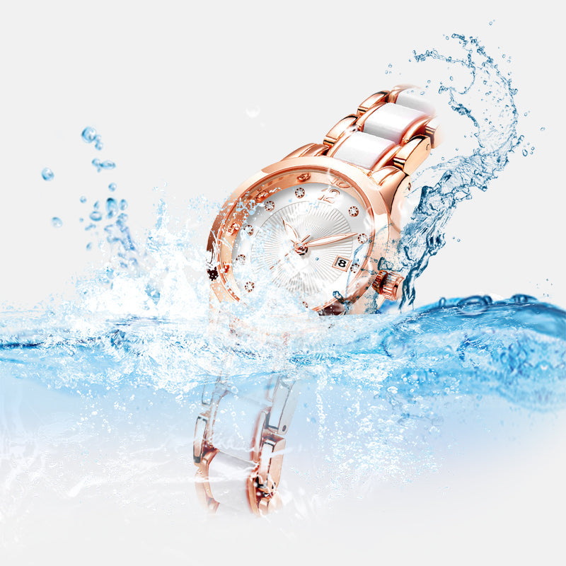 Glacier Glazed Ceramic Waterproof Women's Watch