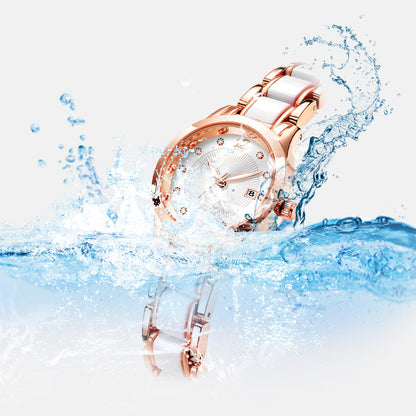 Glacier Glazed Ceramic Waterproof Women's Watch