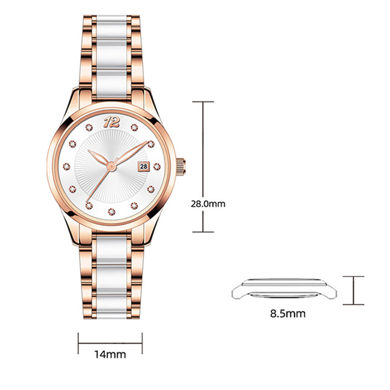 Glacier Glazed Ceramic Waterproof Women's Watch