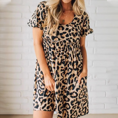 👗Women's Casual Leopard Print Mini Dress