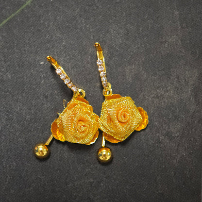 Golden Years-Women's Versatile Gold Rose Earrings
