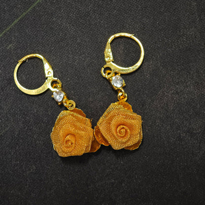 Golden Years-Women's Versatile Gold Rose Earrings
