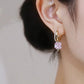 🌸Fashion crystal four-petal flower pearl earrings