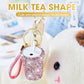Sparkling Rhinestones Milk Tea Lighter Keychain