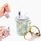 Sparkling Rhinestones Milk Tea Lighter Keychain