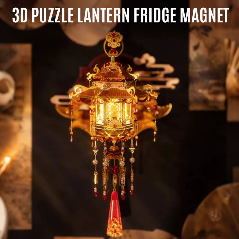 3D Puzzle Warm LED Light Lantern Fridge Magnet