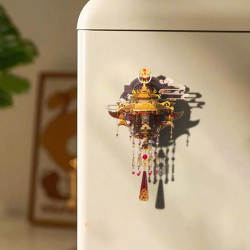 3D Puzzle Warm LED Light Lantern Fridge Magnet