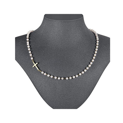 💜Women’s Elegant Cross Synthetic Pearl Necklace