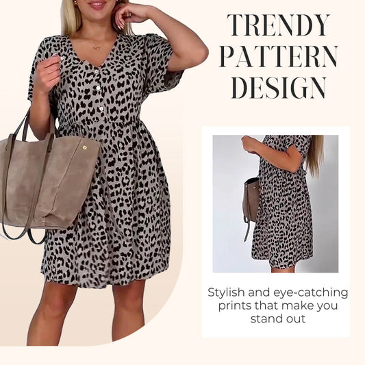 🔥Women's Casual V-Neck Short Sleeve Dress