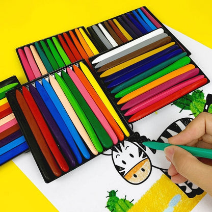 36-color triangular crayons - non-toxic, washable colored oil pastel painting set