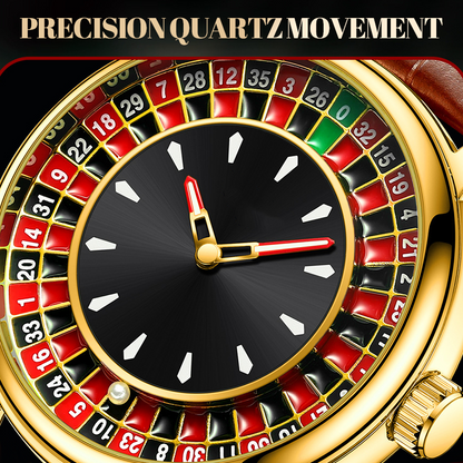Men's large dial watch with openwork dial