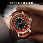 Men's large dial watch with openwork dial