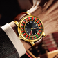 Men's large dial watch with openwork dial