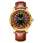 Men's large dial watch with openwork dial