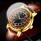 Men's large dial watch with openwork dial