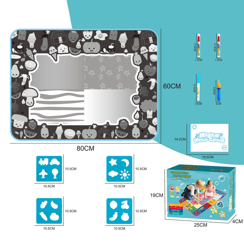 80x60cm Mess-Free Water Doodle Mat Toddler Toy