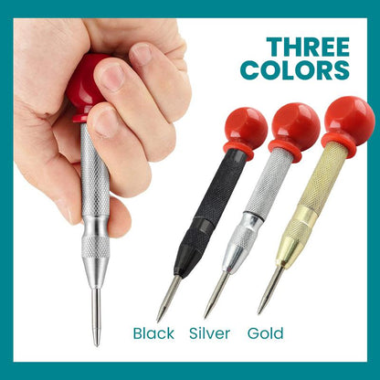 🔘 50% OFF! ⚡ Automatic Center Punch - Precision Marking for Metal/Wood, Spring-Loaded & Adjustable Force 🛠️📏