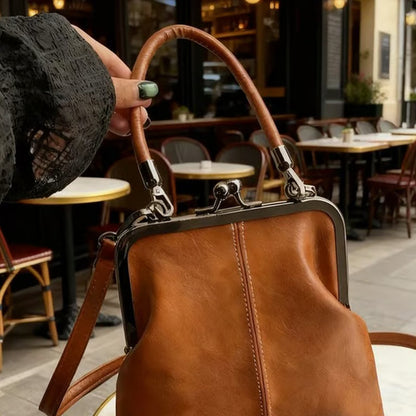 🔥HOT SALE!👝Vintage Kiss-Lock Bag – 2-in-1 Carry & Organized