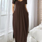 🍃Women's Round Neck Short Sleeve Casual Soft Fabric Long Dress
