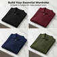 Men's Short Sleeve Ribbed Knit Zip-Up Shirt