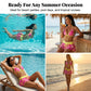 3-Piece Floral Halter Bikini Set with Ruffled Skirt