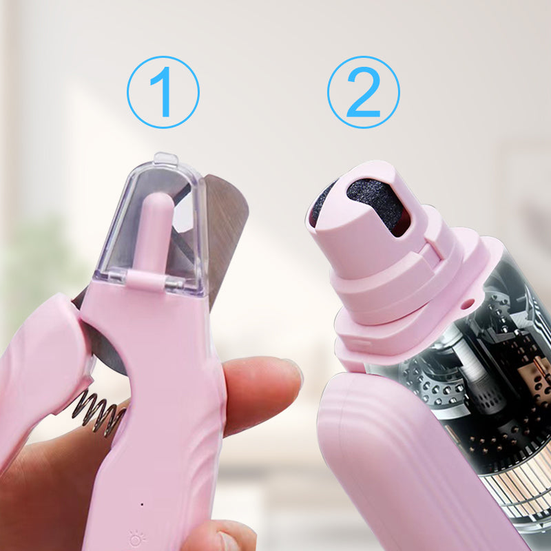 🐾 50% OFF! ✨ 2-in-1 LED Pet Nail Clipper & Grinder – Stainless Blade, Anti-Splash Guard & Quiet Motor for Dogs & Cats 🐶