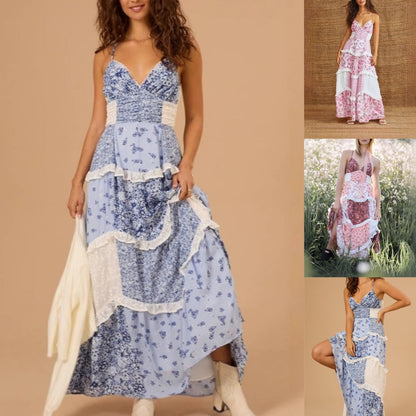 Women's Printed Spaghetti Strap Maxi Dress