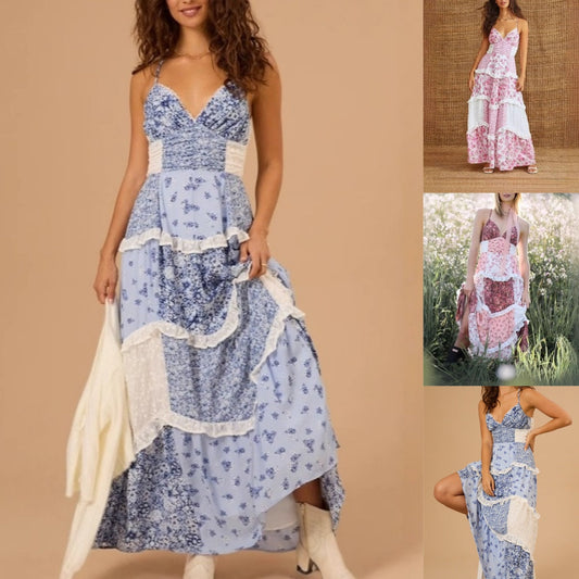 Women's Printed Spaghetti Strap Maxi Dress