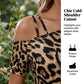 Asymmetrical Neck Leopard Print Mini Dress
