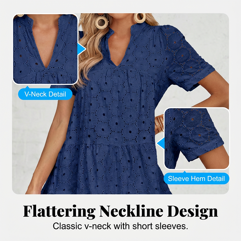 Women's Summer Lace Flowy Babydoll Dress
