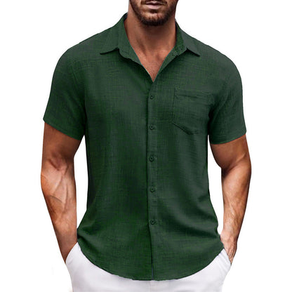 Men's Casual Solid Color Short Sleeve Shirt