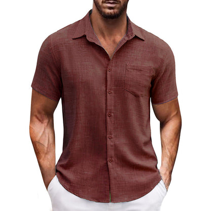 Men's Casual Solid Color Short Sleeve Shirt
