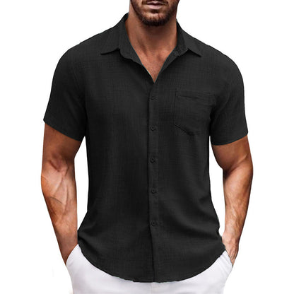 Men's Casual Solid Color Short Sleeve Shirt