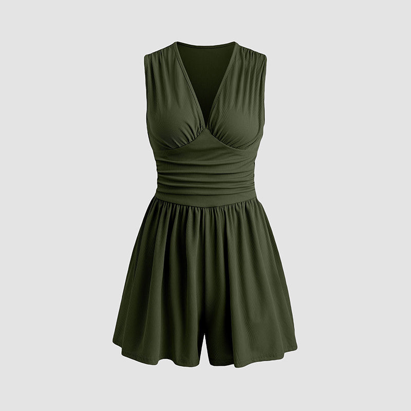 Women’s Deep V-Neck Sleeveless Romper